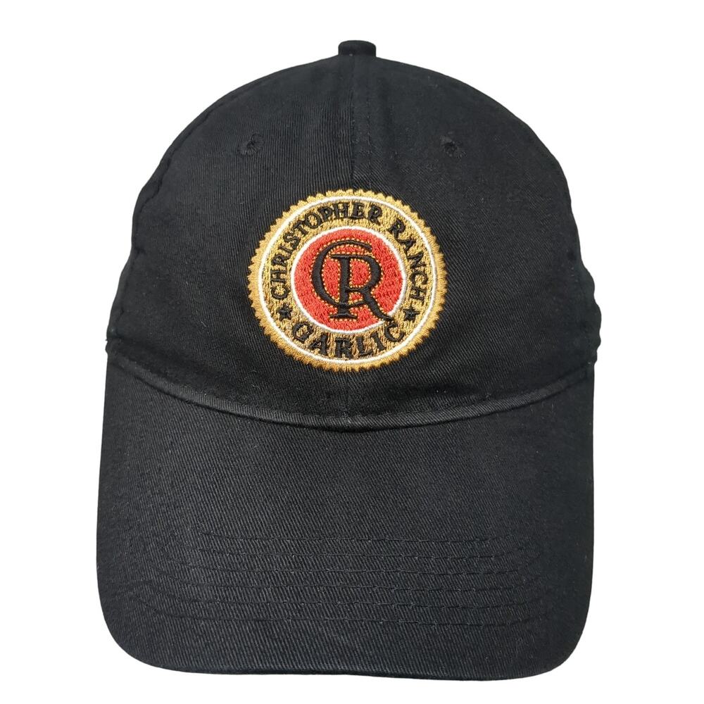 Christopher Ranch Garlic Slideback Baseball Cap Black One Size Embroidered AMC